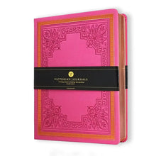 Load image into Gallery viewer, Antique Style Hard Cover Journal (Hot Pink)