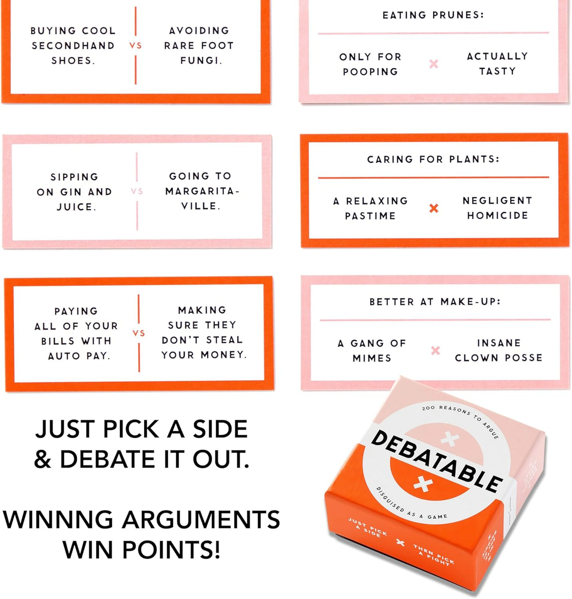Brass Monkey Debatable Gioco Di Carte, Gioco Sociale Di Dibattito, 200 Carte Con Argomenti Divertenti