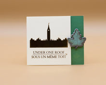 Load image into Gallery viewer, Houses of Parliament Copper Maple Leaf Brooch