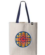 Load image into Gallery viewer, CBC Distressed Gem with Navy Tote Bag