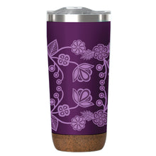 Load image into Gallery viewer, Ojibwe Florals Cork Base Travel Mug (20 oz)