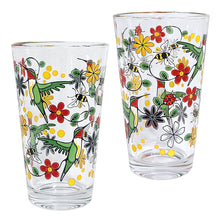 Load image into Gallery viewer, Printed Glass Tumbler (Set of 2) - Hummingbird