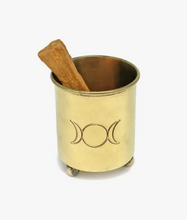 Load image into Gallery viewer, Triple Moon Brass Incense Burner/Vessel
