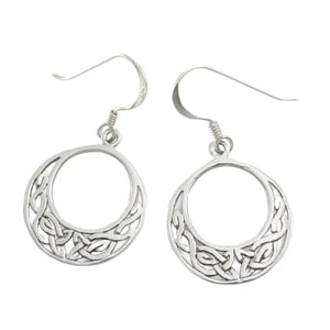 Silver Open Circle Celtic Knot Earrings
