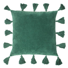 Load image into Gallery viewer, Juniper Green Tasselled Pillow
