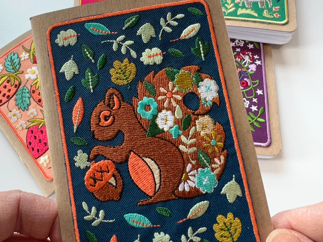 Small Squirrel Embroidered Pocket Notebook