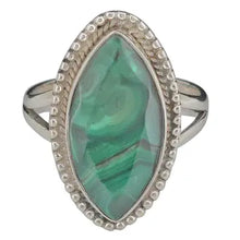 Load image into Gallery viewer, Faceted Marquise Malachite Ring
