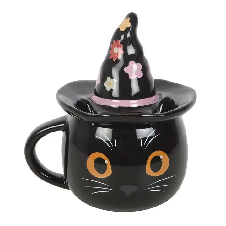 Witch Cat Lidded Mug