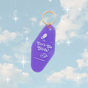 Let's Go Girls Motel Tag Keychain