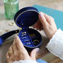 Load image into Gallery viewer, Starry Night Mini Round Velvet Jewelry Box
