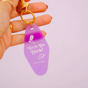 Let's Go Girls Motel Tag Keychain