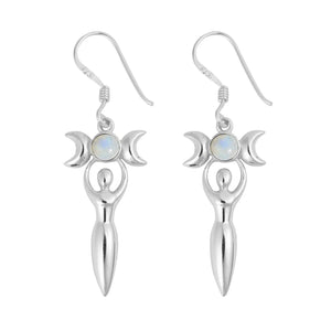 Rainbow Moonstone Goddess Earrings