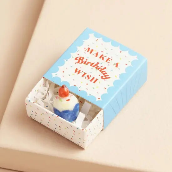 Tiny Matchbox Ceramic (Birthday Cupcake)