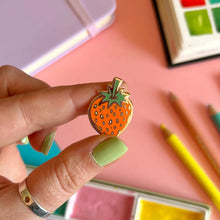 Load image into Gallery viewer, Mini Strawberry Enamel Pin
