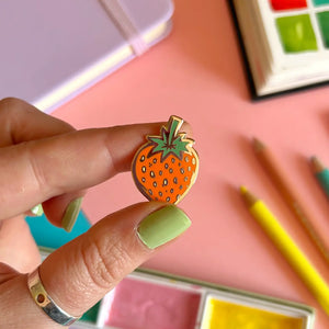 Mini Strawberry Enamel Pin