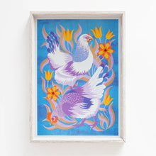 Load image into Gallery viewer, Hens Risograph Print
