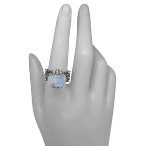 Moonstone Ring in Raised Setting