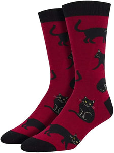 Men's Bamboo Black Cat Socks