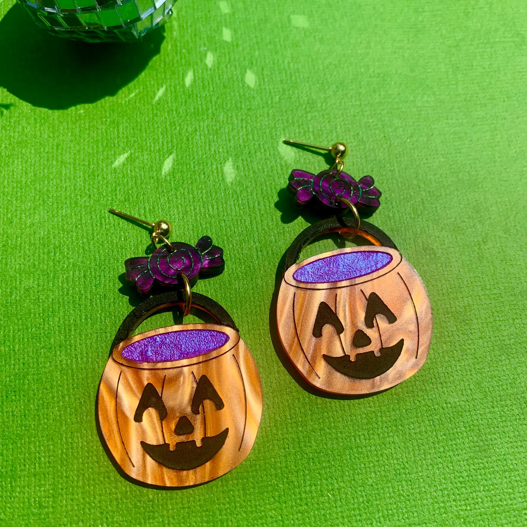 Trick Or Treat Jack O' Lantern Earrings