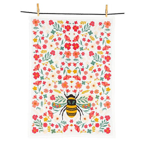 Floral Bee Dish Towel