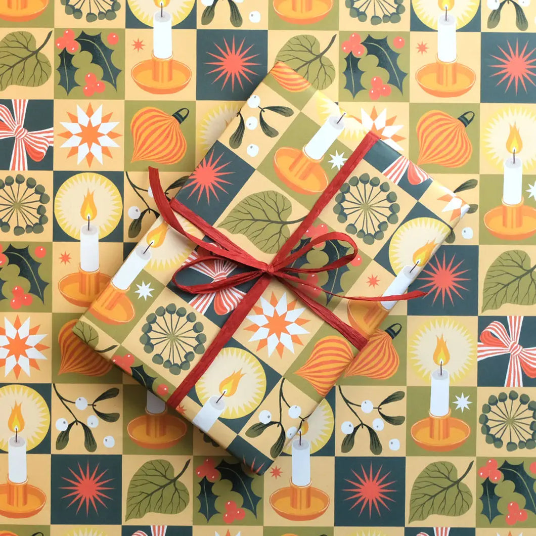 Christmas Checkerboard Gift Wrap