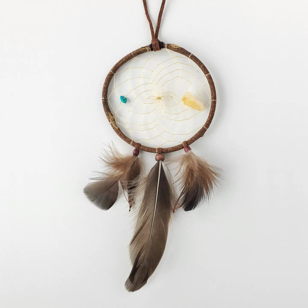 Twig Dream Catcher with Turquoise & Citrine