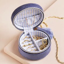 Load image into Gallery viewer, Moonrise Mini Round Velvet Jewelry Box
