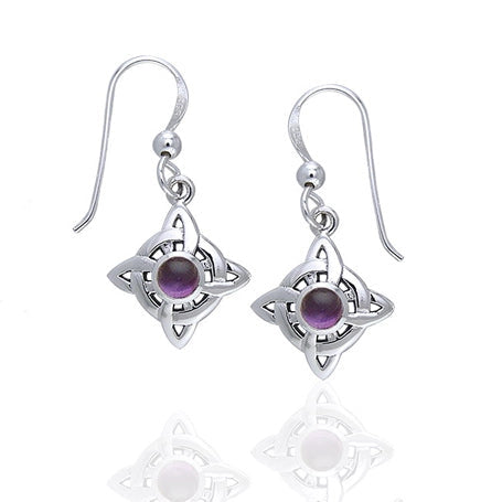 Amethyst Witches Knot Earrings