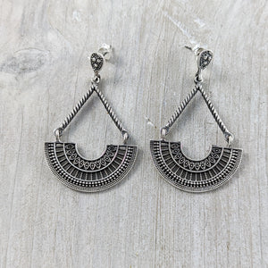 Silver Fan Earrings