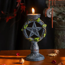 Load image into Gallery viewer, Pentacle Candle Holder with Vines
