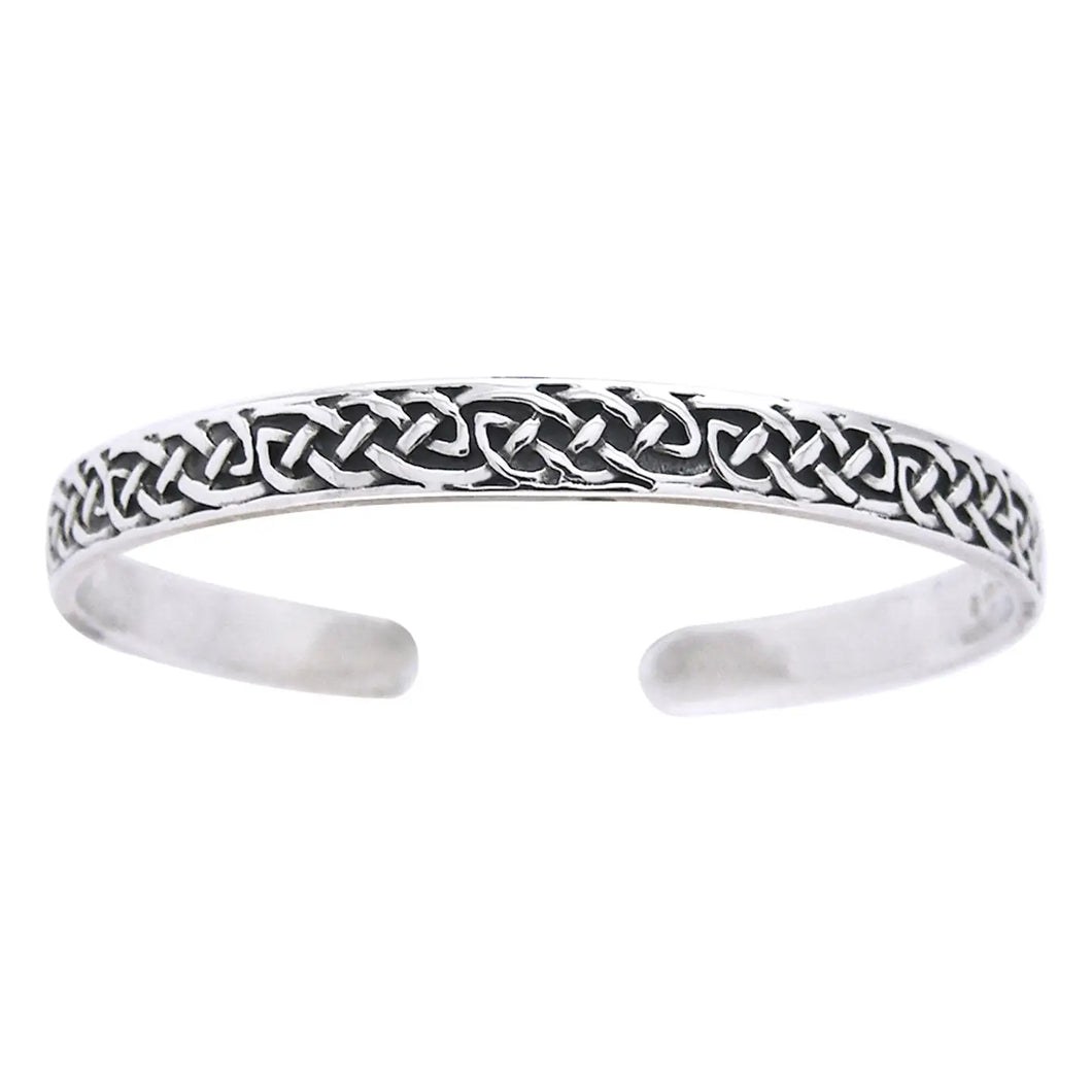 Silver Classic Celtic Knot Adjustable Cuff Bracelet