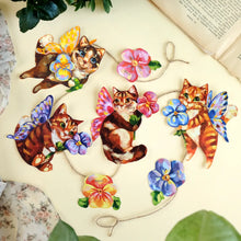 Load image into Gallery viewer, Fairy Cats Garland Art Print DIY Kit
