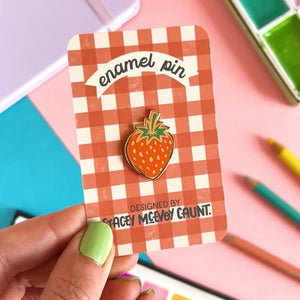 Mini Strawberry Enamel Pin