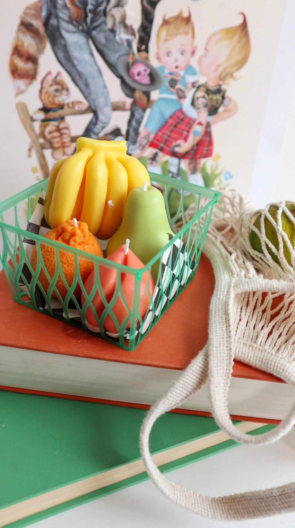 Fruit Candles In Basket