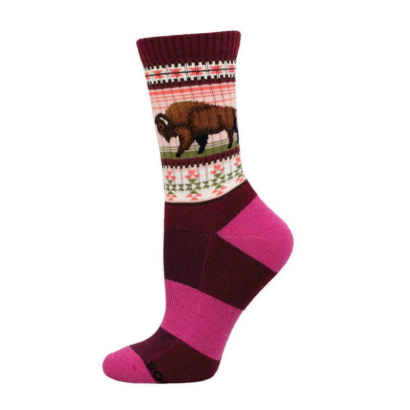 Women's Merino Wool Blend Buffalo Range Socks