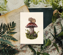 Load image into Gallery viewer, Mouse on Mushroom Art Print
