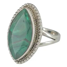 Load image into Gallery viewer, Faceted Marquise Malachite Ring
