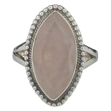 Load image into Gallery viewer, Faceted Marquise Rose Quartz Ring
