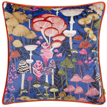 Load image into Gallery viewer, Cobalt Amanita Mushroom Pillow
