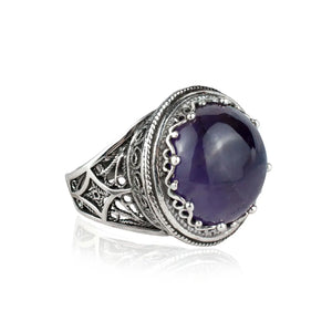 Large Amethyst Cabochon Ring