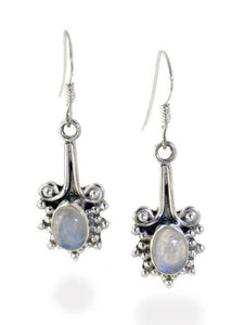 Victorian Style Rainbow Moonstone Earrings