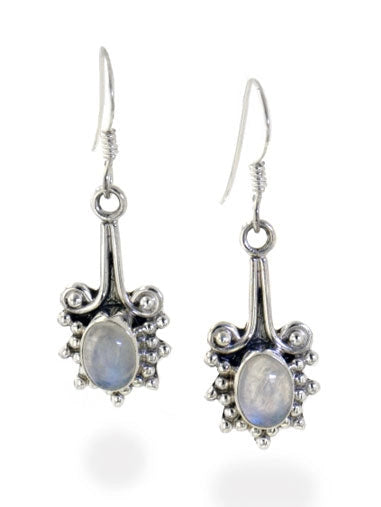 Victorian Style Rainbow Moonstone Earrings
