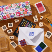 Load image into Gallery viewer, Blooming Cats Rubber Stamp Set [Galison]
