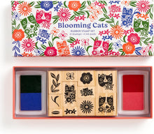 Load image into Gallery viewer, Blooming Cats Rubber Stamp Set [Galison]
