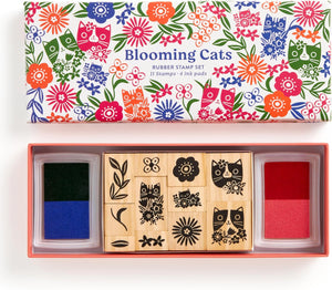 Blooming Cats Rubber Stamp Set [Galison]
