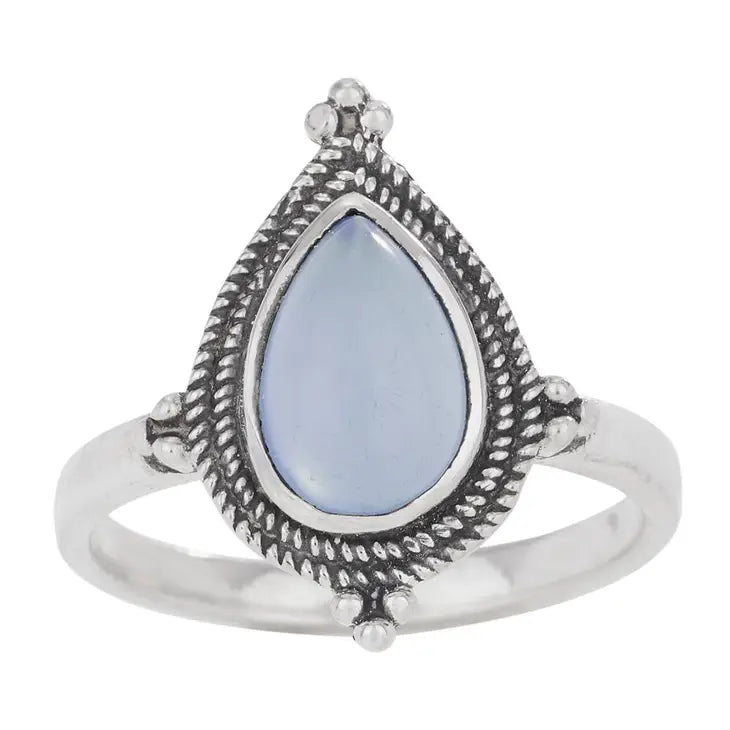 Teardrop Chalcedony Ring