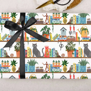 Cat On Bookcase Gift Wrap