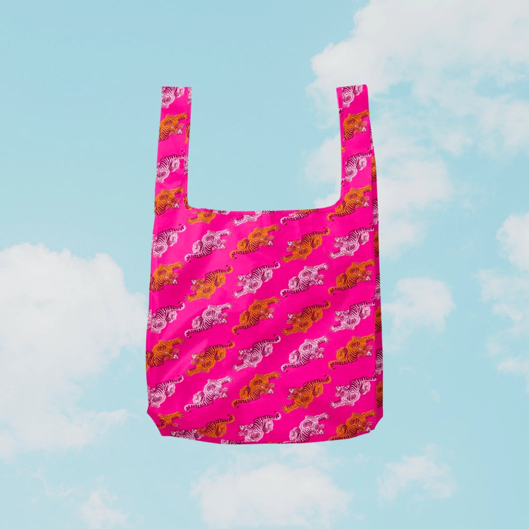 Tigers On Hot Pink Foldable Tote