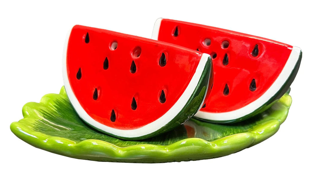 Watermelon Salt & Pepper Set with Plate