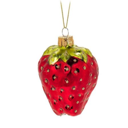 Glass Strawberry Ornament